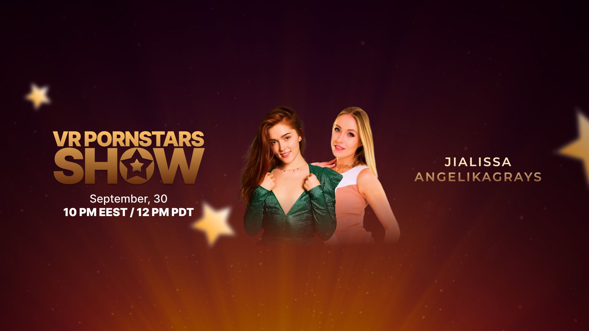 Jia Lissa and Angelika Grays free VR pornstar show